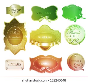 Set of retro labels/greeting card, with bow for design/Design template can be used banners, invitation, congratulation or website layout vector