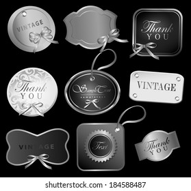 Set of retro labels/greeting card, with bow for design/Design template can be used banners, invitation, congratulation or website layout vector