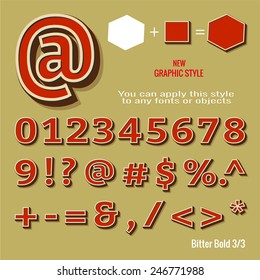 Set of retro letters and retro graphic style. You can apply this style to any fonts and objects, vector. EPS 10.