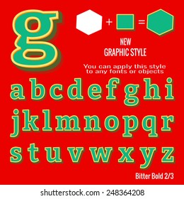 Set of retro letters and retro graphic style. You can apply this style to any fonts and objects, vector. EPS 10.