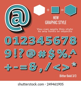 Set of retro letters and retro graphic style. You can apply this style to any fonts and objects, vector. EPS 10.