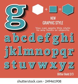 Set of retro letters and retro graphic style. You can apply this style to any fonts and objects, vector. EPS 10.