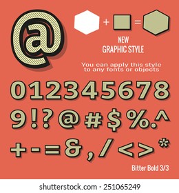 Set of retro letters and retro graphic style. You can apply this style to any fonts and objects, vector. EPS 10.