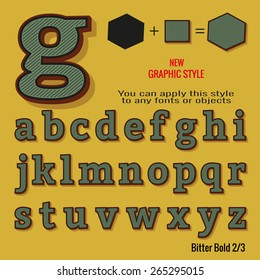 Set of retro letters and retro graphic style. You can apply this style to any fonts and objects, vector. EPS 10.