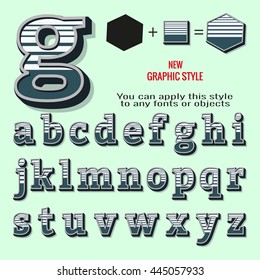 Set of retro letters and new graphic style, vector. eps10. #2, (2/3).