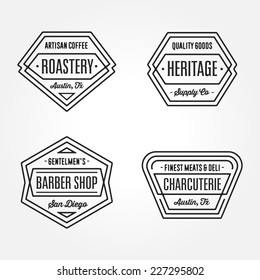 Set von Retro-monochromen geometrischen Badge Logo-Design-Vorlagen mit Vintage-Feeling für Ã?Â � Ã?Â° breite Palette von Unternehmen