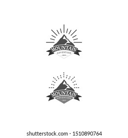 set retro mountain and peaks logo 