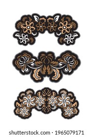Set of retro ornament antique style. Good for tattoos, prints, and postcards. Vector illustration