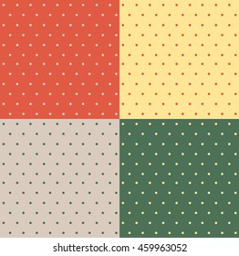 Set of retro patterns with polka dots