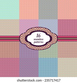 Set of retro patterns.Fantasy abstract seamless wallpaper. Geometric background. 