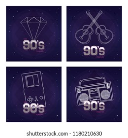 Set of retro pop cards