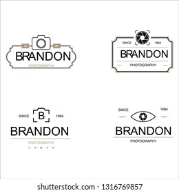 Set of retro potography logo collection vector design