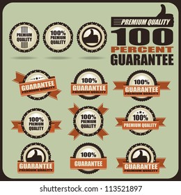 Set of retro premium quality labels