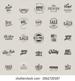 conjunto de plantillas de diseño vectorial de la letra de texto premium retro