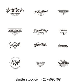 set of retro premium vintage text for your logo 