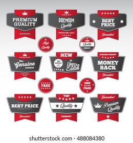Set of retro product recommendations - vintage labels set.Vector design elements