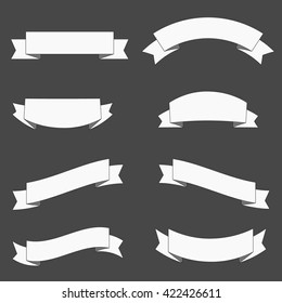 Set von Retro-Band Banner Vektorgrafik. Design-Element. Weißes Banner-Bandsymbol Kollektion von Band.