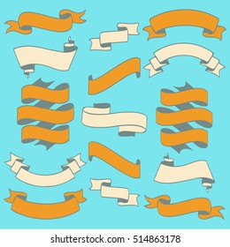 Set of retro ribbons and banners