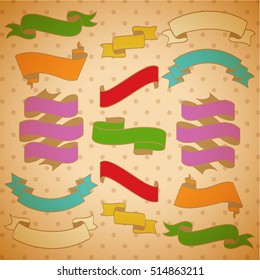 Set of retro ribbons and banners