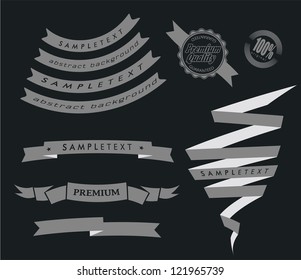 set retro ribbons and label /vector collection