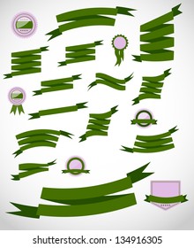 set retro ribbons and label  vector illustration