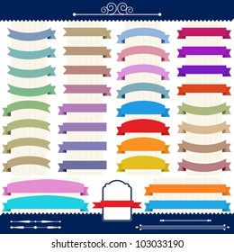 Set of retro ribbons and labels