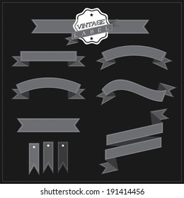 Set of retro ribbons and labels