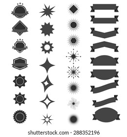 Set of retro ribbons labels and star bursts .illustration eps10
