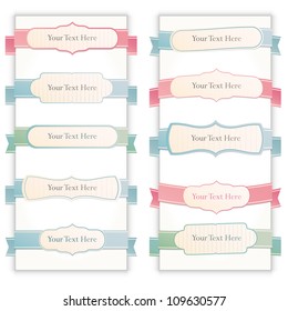 Set of retro ribbons and labels. Vector illustration.