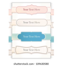 Set of retro ribbons and labels. Vector illustration.