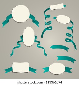Set of retro ribbons and labels. Vector illustration of stylish tags