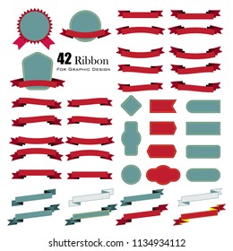 Set of retro ribbons and labels. Vector illustration.