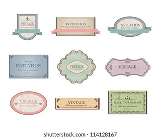 Set of retro ribbons and labels. Vector illustration.