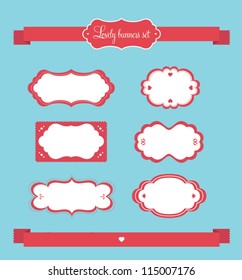 Set of retro ribbons and labels, vector set