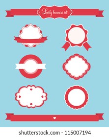 Set of retro ribbons and labels, vector set