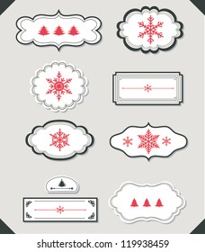 Set of retro ribbons and labels, vector set