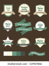 Set of retro ribbons and labels. Vector illustration.