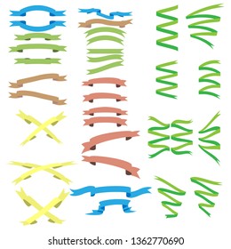 Set of retro ribbons and labels. Vector illustration.