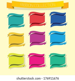 Set of retro ribbons and labels. Vector illustration.