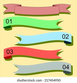 Set of retro ribbons and labels. Vector 