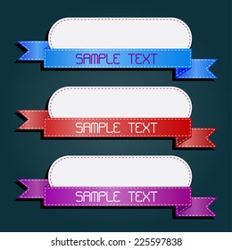 Set of retro ribbons and labels. Vector illustration.