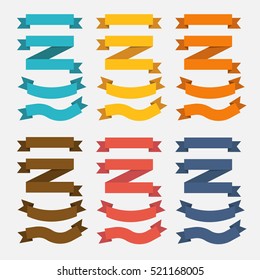 Set of retro ribbons and labels. Vector illustration.