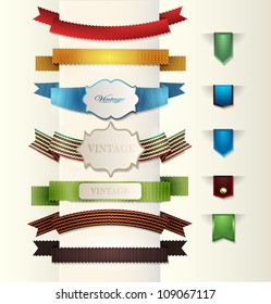 Set of retro ribbons and scrapbooking. Vector illustration can be used banners, invitation, congratulation or website layout vector.