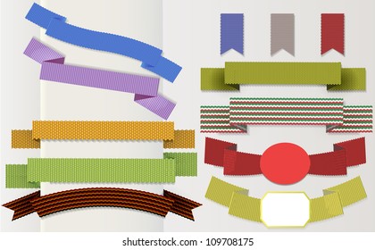 Set of retro ribbons and scrapbooking. Vector illustration can be used banners, invitation, congratulation or website layout vector.