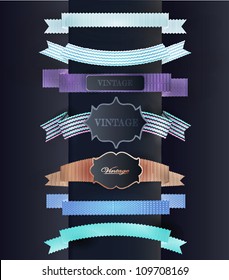Set of retro ribbons and / Vector illustration can be used banners, invitation, congratulation or website layout vector.