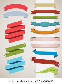 Set of retro ribbons. Vector illustration