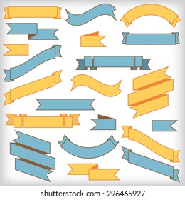 Set of retro ribbons. Vector illustration.