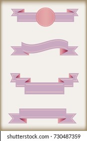 Set of retro ribbons.Vector ribbon banners.