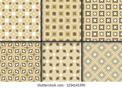 Set of Retro Seamless Pattern. Geometric, Triangle, Zig Zag. For Wallpaper, Fabric, Scrapbooking Design, Textures. Vector Illustration