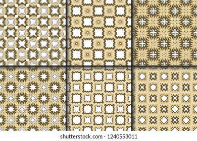 Set of Retro Seamless Pattern. Geometric, Triangle, Zig Zag. For Wallpaper, Fabric, Scrapbooking Design, Textures. Vector Illustration